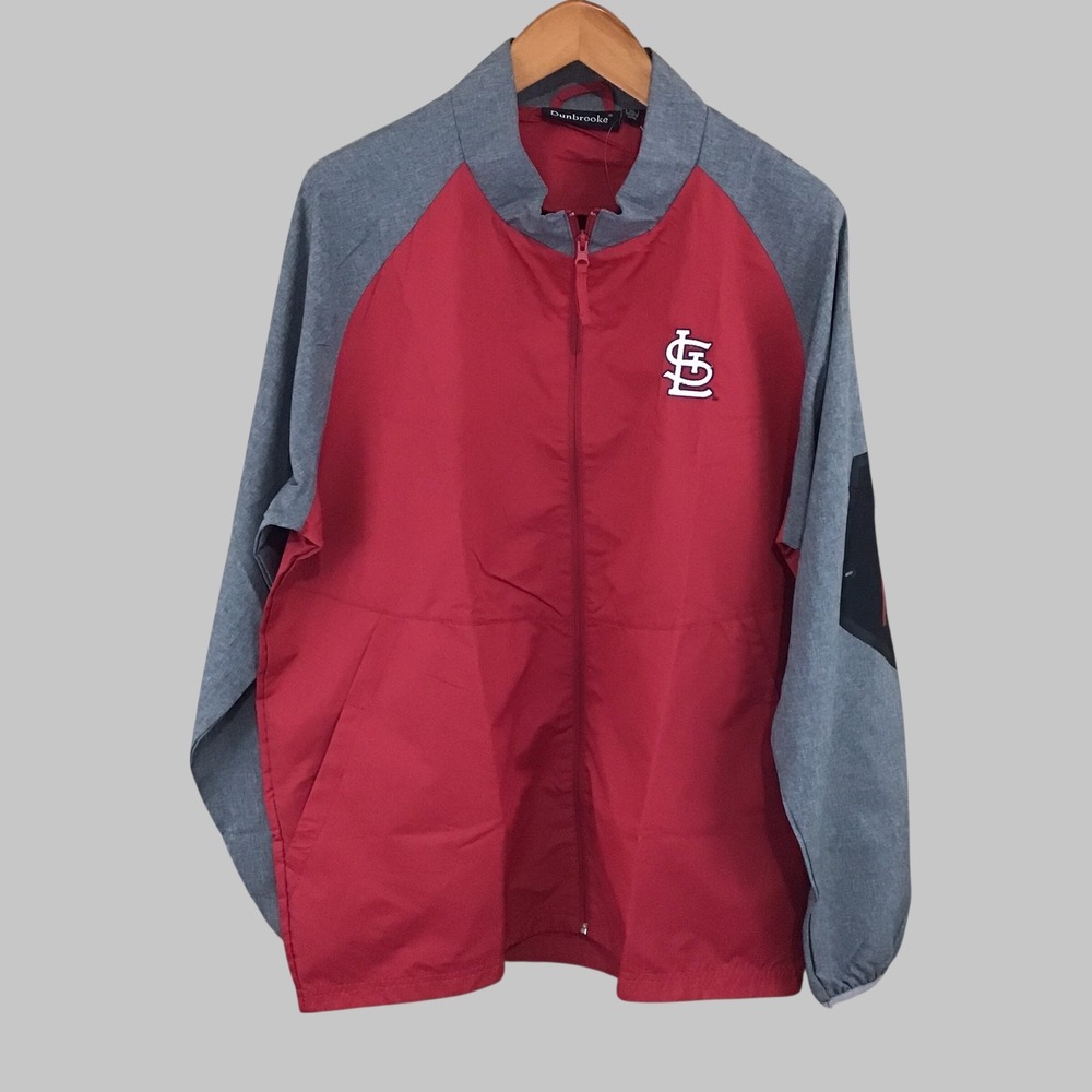 St Louis Cardinals Dunbrooke Mens Hurricane‎ Windbreaker Red Grey XL MLB